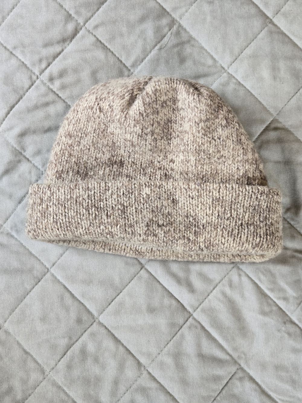 L.L. Bean Cream and Beige Marled Knit Beanie